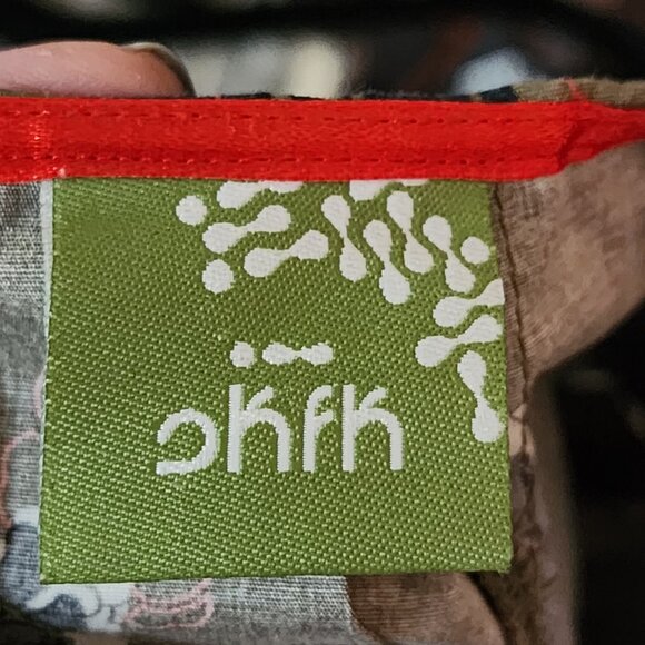 Skunkfunk Olive Green Floral Print Pleated Flowy Skirt Raw Hem Grunge - Picture 4 of 5